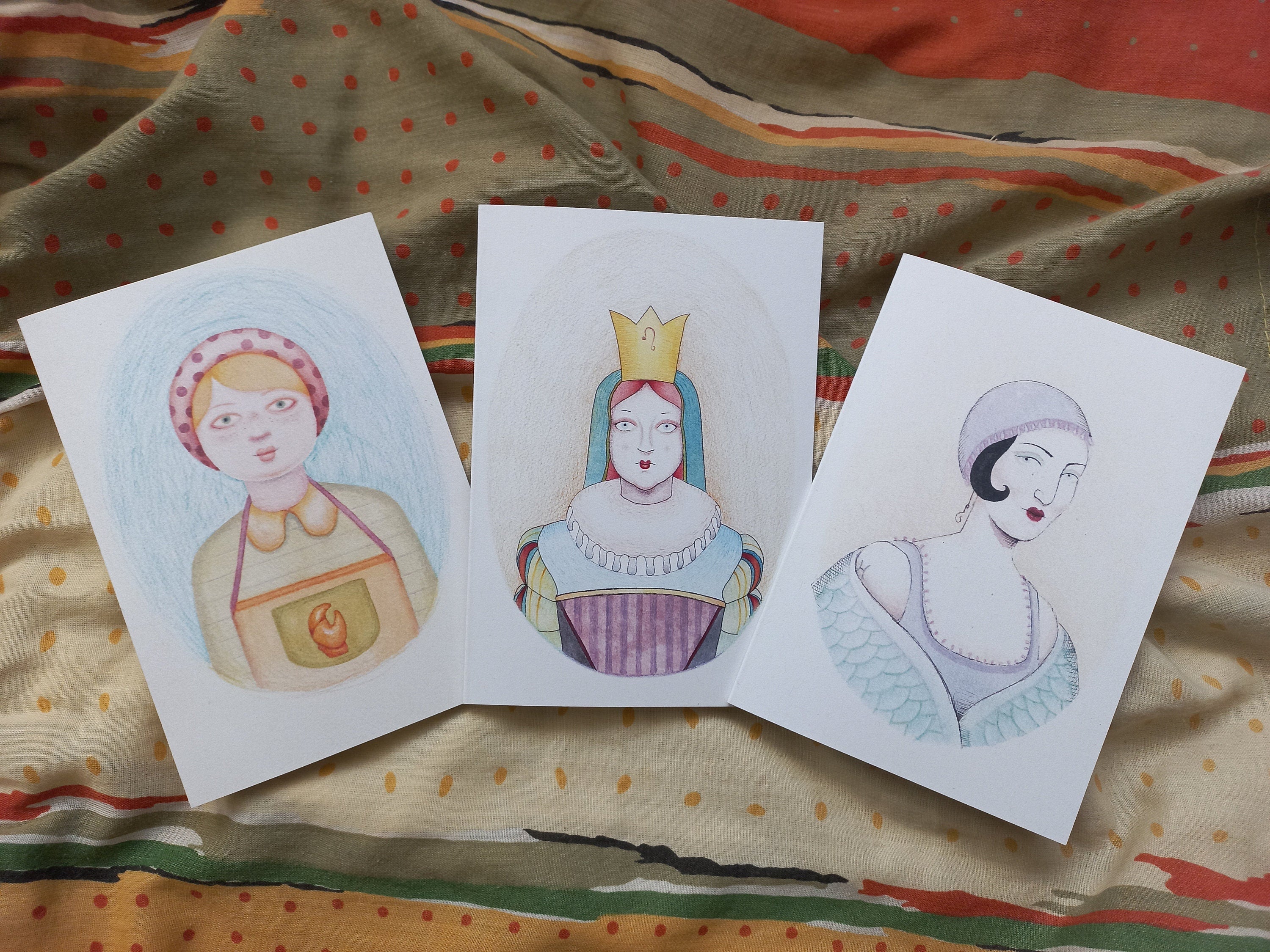 Astrology Greeting Cards: Zodiac Art Prints on Recycled Cardstock, Set of 5.