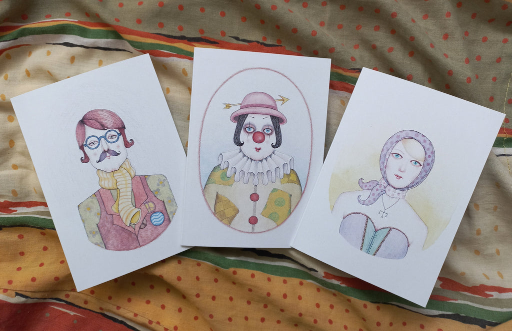 Astrology Greeting Cards: Zodiac Art Prints on Recycled Cardstock, Set of 5.