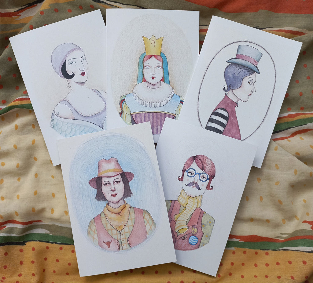 Astrology Greeting Cards: Zodiac Art Prints on Recycled Cardstock, Set of 5.