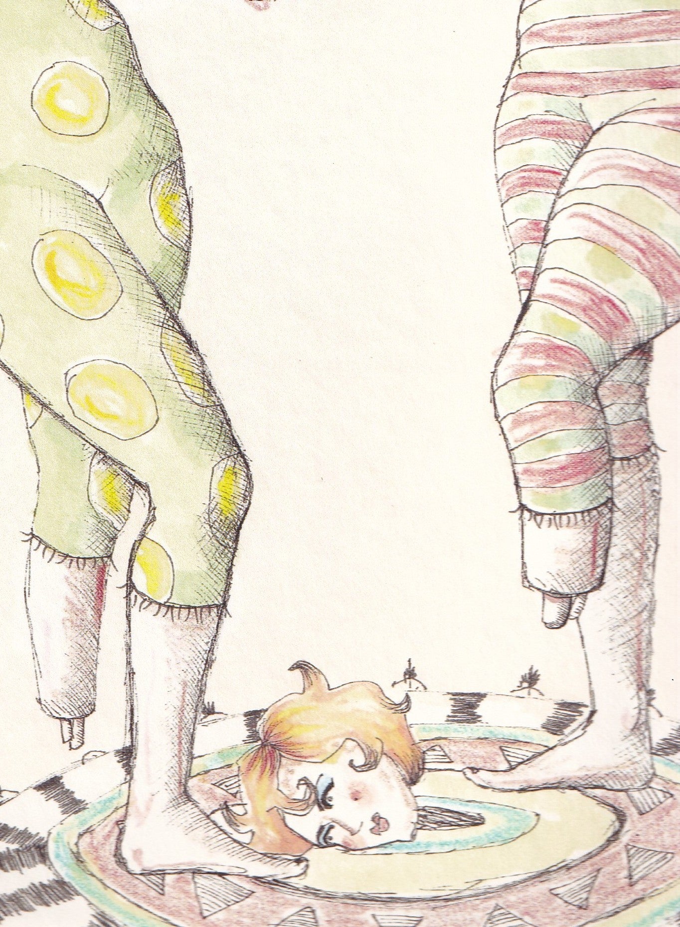 Dancing figures art print detail showing vintage illustration style and warm toned bamboo paper finish