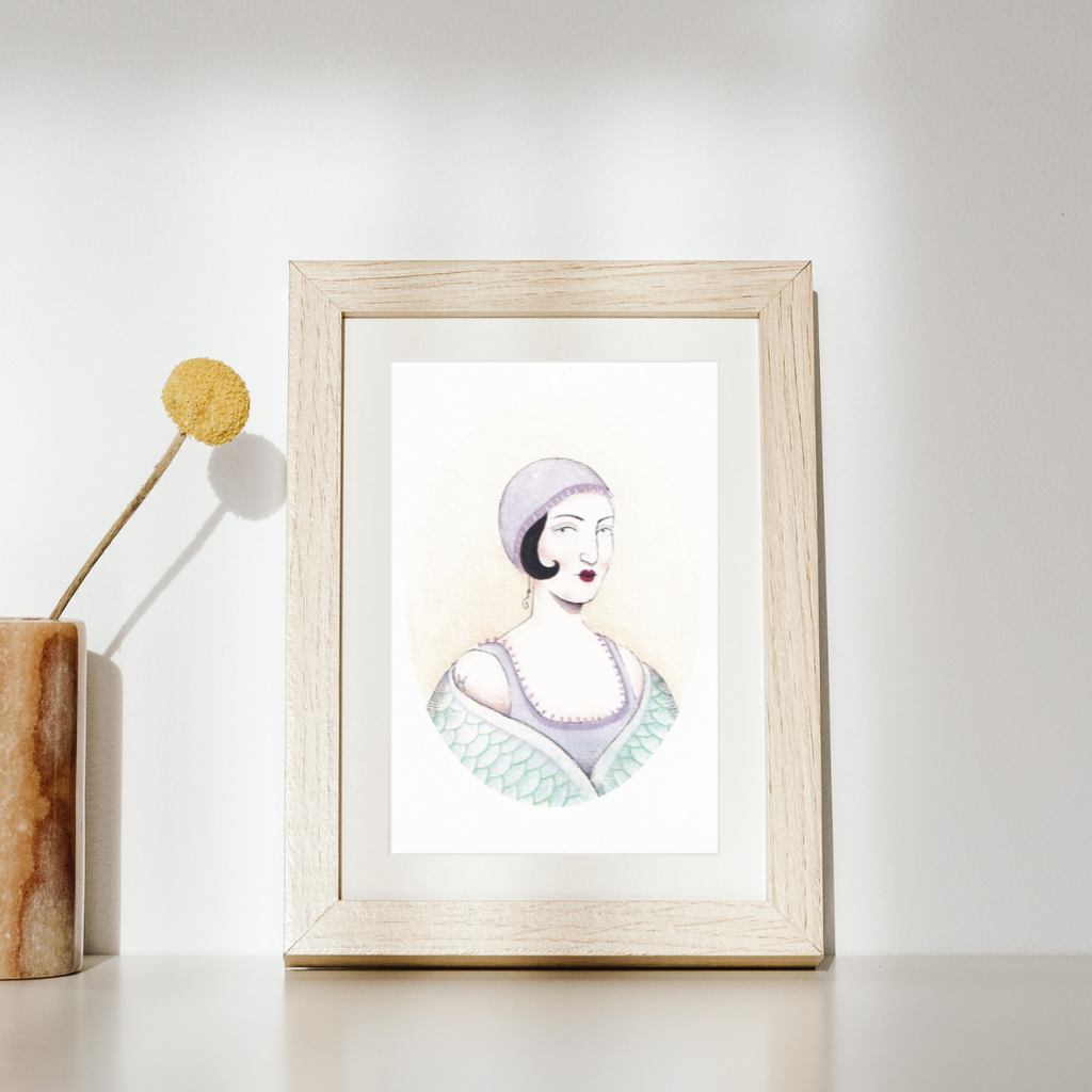 Pisces Giclee Art Print, Original Hand Illustrated Wall Art A4